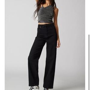 Black high and wide Abrand jeans